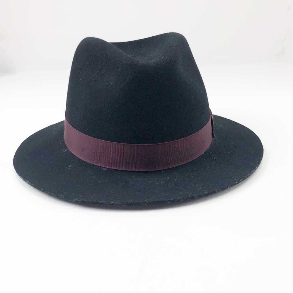 Rag & Bone Women’s Wool Black Flat Brim Fedora